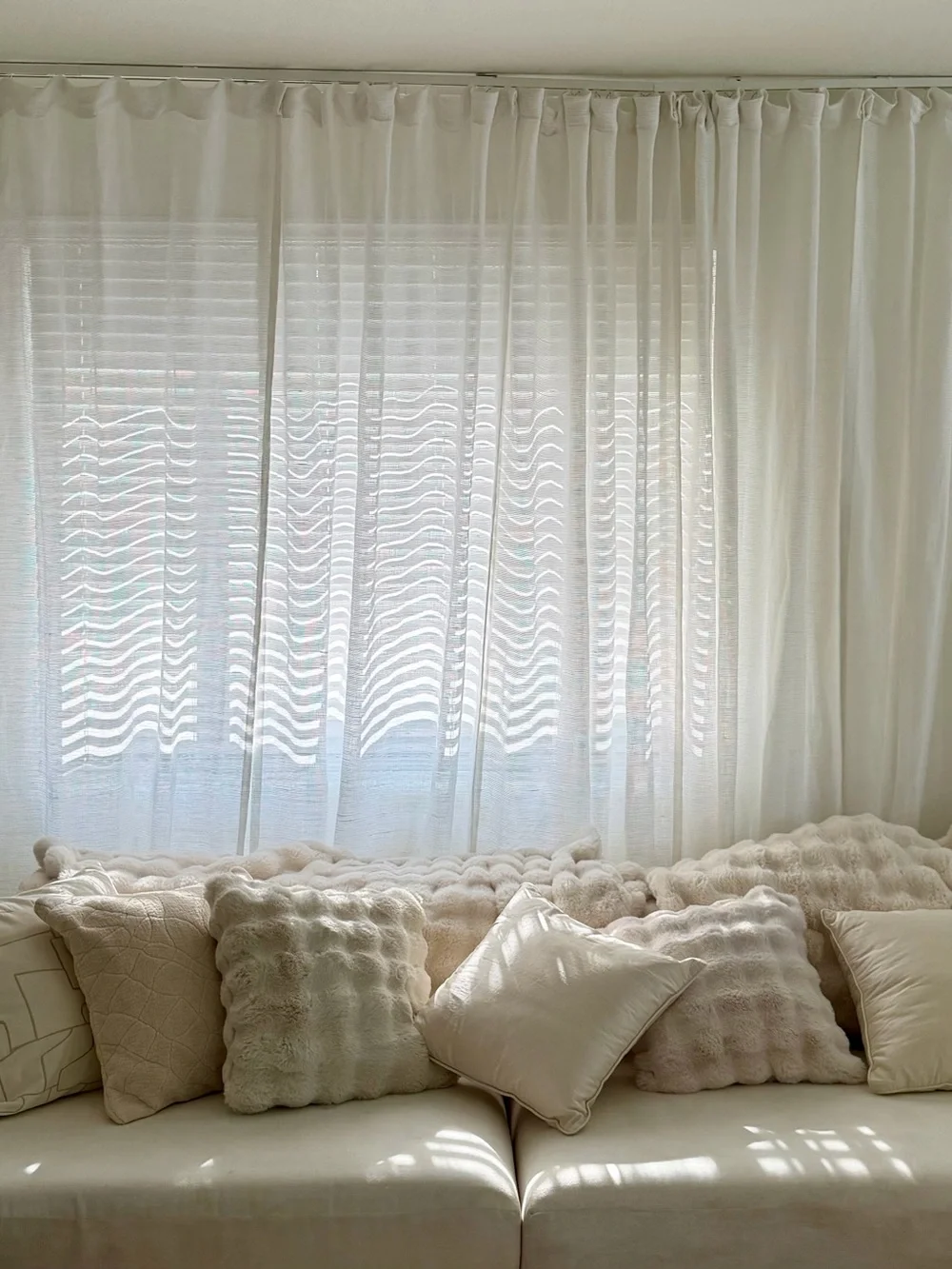 Set of 2 CB2 Lua Bright White Open Weave Sheer Linen Curtains 48x120 NIB